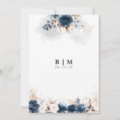 ネイビーブルーとダスティーローズ 前夜祭 招待状 (裏面)