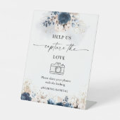 ネイビーブルーとダスティ救済バラ愛をキャプチャ 台座サイン (正面)