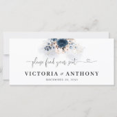 ネイビーブルーとダスティ結婚バラのヘッドテーブル記号 (正面)