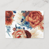 ネイビーブルーとテラコッタのフローラ結婚サイト 名刺 (裏面)