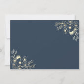 ネイビーブルーとテラコッタの結婚式の日付を保存 セーブザデート (裏面)