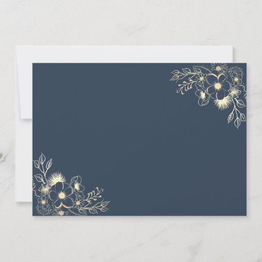 ネイビーブルーとテラコッタの結婚式の日付を保存 セーブザデート (裏面)