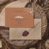 ネイビーブルーとテラコッタ結婚ズ 招待状