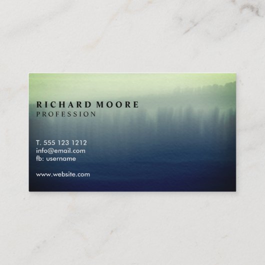 ネイビーブルーとトルコイズの水色抽象芸術 名刺 (裏面)