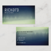 ネイビーブルーとトルコイズの水色抽象芸術 名刺 (正面/裏面)