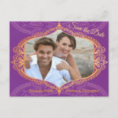 ネイビーブルーとバイオレットとマンダラスアナウンチ金ゴールド 案内ポストカード (正面)