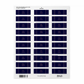 ネイビーブルーとバラ金ゴールドテクスチャ水玉模様パターン ラベル (フルシート)