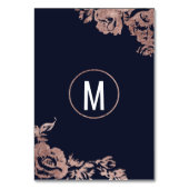 ネイビーブルーとバラ金ゴールドフローラテーブル番号 テーブルナンバー (裏面)