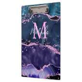 ネイビーブルーとパープルのグリッター海ゲート クリップボード (左)