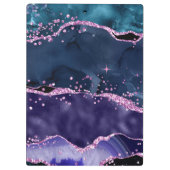 ネイビーブルーとパープルのグリッター海ゲート クリップボード (裏面)