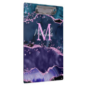 ネイビーブルーとパープルのグリッター海ゲート クリップボード (右)