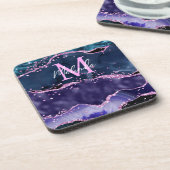 ネイビーブルーとパープルのグリッター海ゲート コースター (左側)