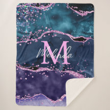 ネイビーブルーとパープルのグリッター海ゲート