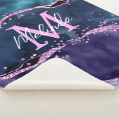 ネイビーブルーとパープルのグリッター海ゲート シェルパブランケット (3/4)