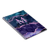 ネイビーブルーとパープルのグリッター海ゲート ノートブック (右側)