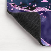 ネイビーブルーとパープルのグリッター海ゲート マウスパッド (コーナー)