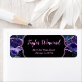 ネイビーブルーとパープル海アゲート ラベル (インサイチュ)