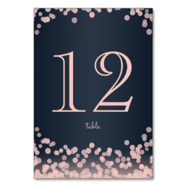 ネイビーブルーとピンクのスパークルライト テーブルナンバー