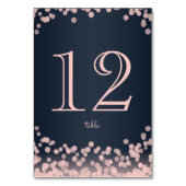 ネイビーブルーとピンクのスパークルライト テーブルナンバー (裏面)