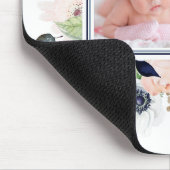 ネイビーブルーとピンクのフローラと写真 マウスパッド (コーナー)