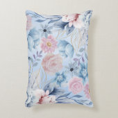 ネイビーブルーとピンクのフローラ アクセントクッション (正面(垂直))