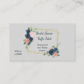 ネイビーブルーとピンクのブライダルシャワーラッフルチケットアン エンクロージャーカード (正面)