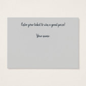 ネイビーブルーとピンクのブライダルシャワーラッフルチケット (裏面)