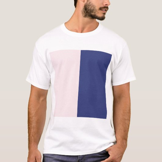 ネイビーブルーとピンクの縦ストライプ Tシャツ (正面)