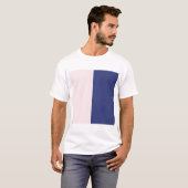 ネイビーブルーとピンクの縦ストライプ Tシャツ (正面フル)