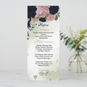 ネイビーブルーとピンクの花の緑結婚色 メニュー (スタンド正面)