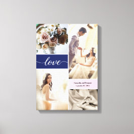 ネイビーブルーとピンクエレガントの愛結婚の写真 キャンバスプリント