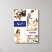 ネイビーブルーとピンクエレガントの愛結婚の写真 キャンバスプリント (正面)
