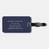 ネイビーブルーとピンクシックハートストライプモノグラム ラゲッジタグ (裏面横)