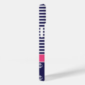 ネイビーブルーとピンクモノグラ名門私立校風のム航海の Case-Mate iPhoneケース (裏面 / 右)