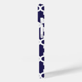 ネイビーブルーとピンクロッモダンコモロッコモノグラム Case-Mate iPhoneケース (裏面 / 左)