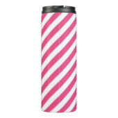 ネイビーブルーとピンク名門私立校風ののストライプモノグラム タンブラー (裏面)