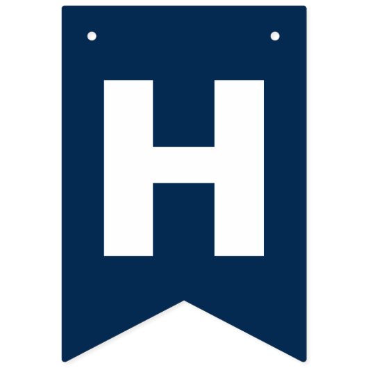 ネイビーブルーとフェイク金ゴールドグリッターハッピーバースデー バンティングフラッグ (第2の旗)