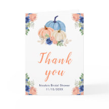 ネイビーブルーとブッシュのピンクのカボチャのブライダルシャワー