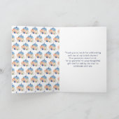 ネイビーブルーとブッシュのピンクの かぼちゃの ブライダルシャワー サンキューカード (内部)