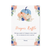 ネイビーブルーとブッシュの花のカボチャのベイビーシャワー