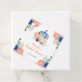 ネイビーブルーとブッシュの花のカボチャの結婚式前祝い フェイバータグ (インサイチュ)