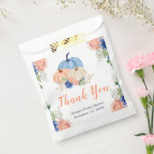 ネイビーブルーとブッシュの花のカボチャの結婚式前祝い フェイバーバッグ (封をした状態)