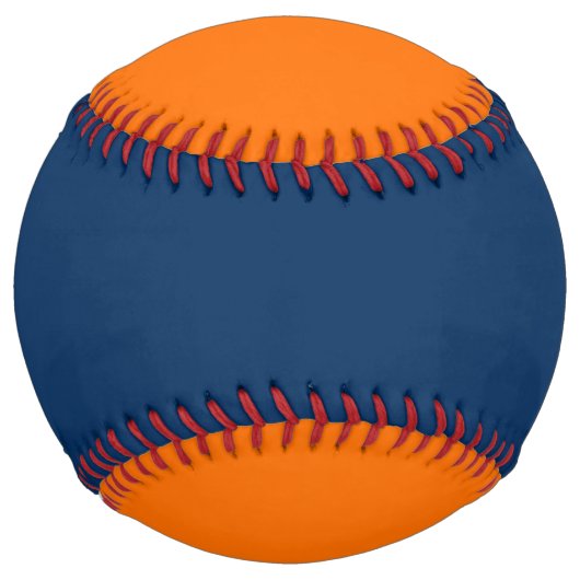 ネイビーブルーとブライトオレンジカスタムソフトボール ソフトボール (正面)