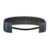 ネイビーブルーとブラックラグビーストライプ名前をカスタムする付き アスレチックヘッドバンド (裏面)