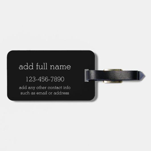 ネイビーブルーとブラックラグビーストライプ名前をカスタムする付き ラゲッジタグ