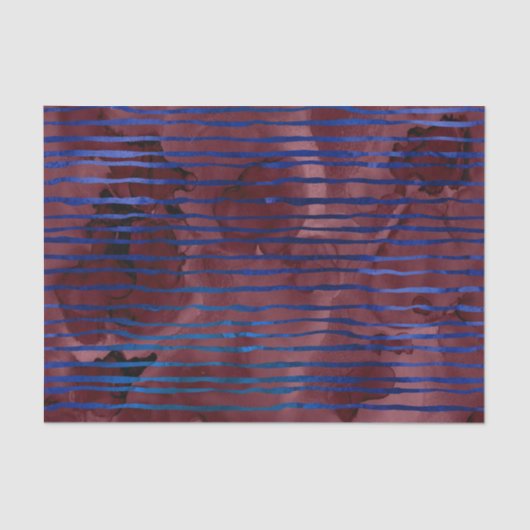 ネイビーブルーとブルゴーニュのパタストライプのーン 薄葉紙 (正面)