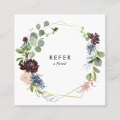 ネイビーブルーとブルゴーニュの花ジオメトリック 紹介カード (正面)