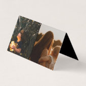 ネイビーブルーとブルゴーニュの3枚の写真フローラル 名刺 (裏面)