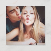 ネイビーブルーとブルゴーニュ結婚フローラのQRコード エンクロージャーカード (裏面)