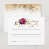 ネイビーブルーとブルゴーニュ赤ちゃんシャワーアドバイスカード ポストカード (正面/裏面)